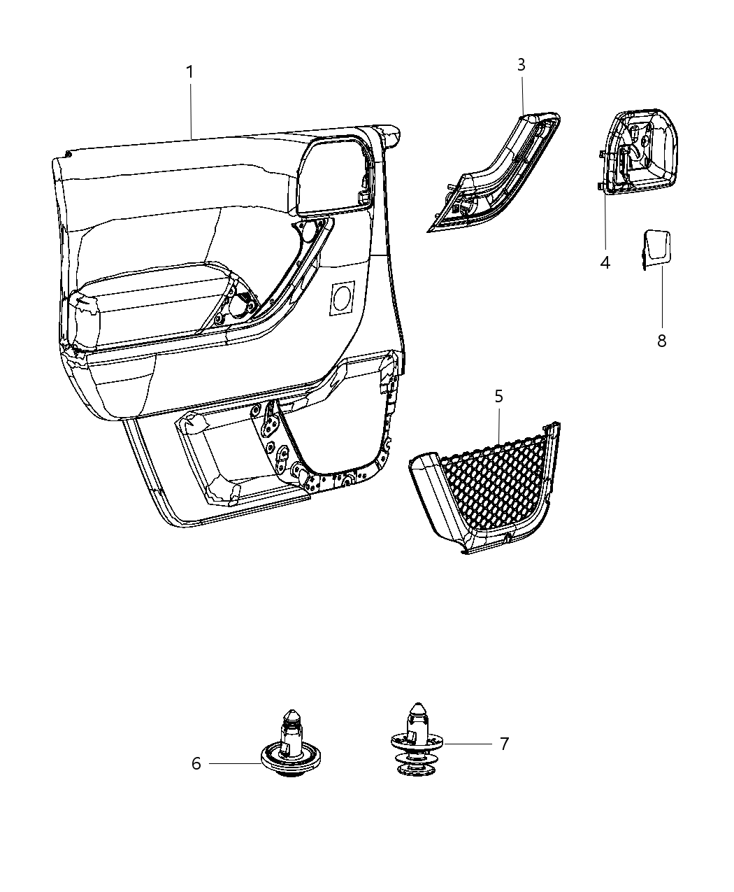Mopar 1TM021XFAC Panel Front Door Trim