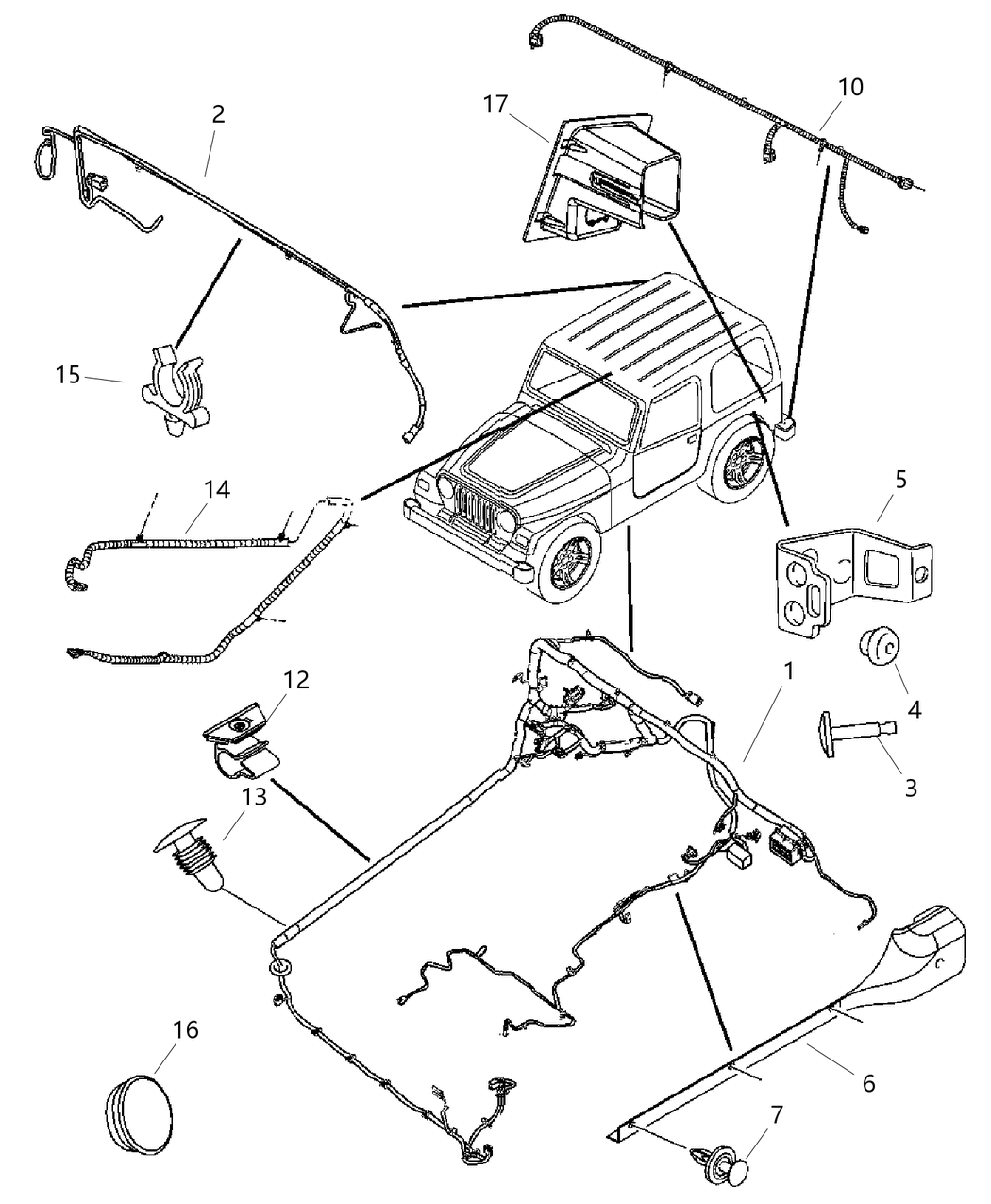 Mopar 82209182AB Wiring Kit Trailer Tow-7 Way