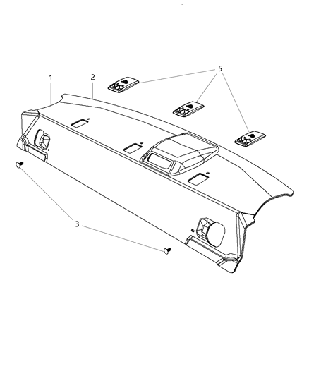 2015 Dodge Challenger Rear Shelf Panel of Interior Trim Diagram