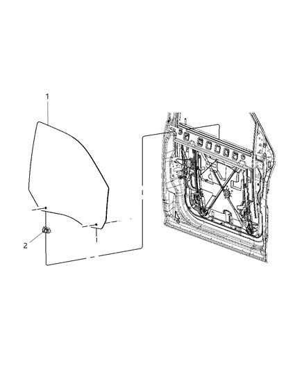 2020 Ram 3500 Cab Chassis Glass, Front Door Diagram 2 - Thumbnail