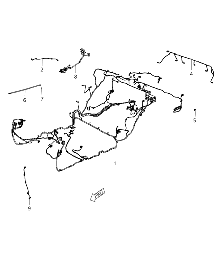 2020 Dodge Challenger Wire Harness, Rear Diagram for 68361691AC