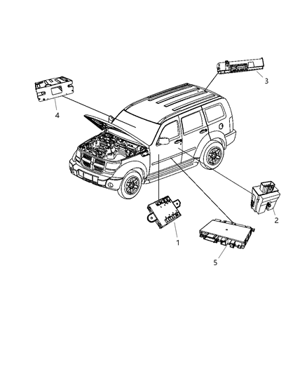 2009 Jeep Liberty Telematics Module for Vehicles with Navigation Radios Diagram for 5064562AE