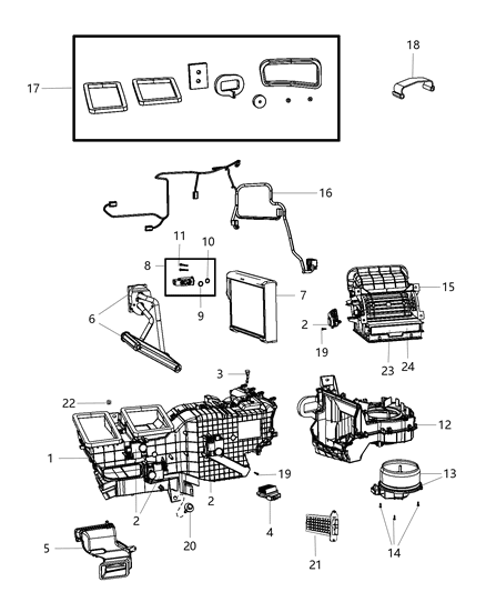 2018 Ram 1500 Heater Core Diagram for 68048895AA