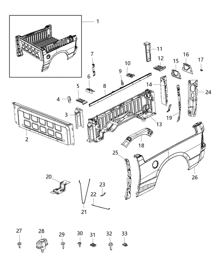 2016 Ram 1500 Pick-Up Box With Ram Box Diagram