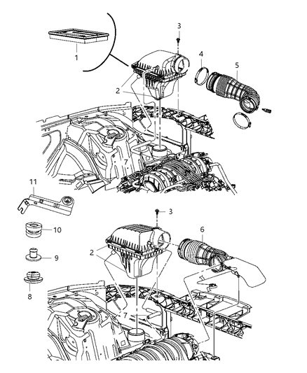 2010 Dodge Challenger Air Cleaner Diagram 1 - Thumbnail