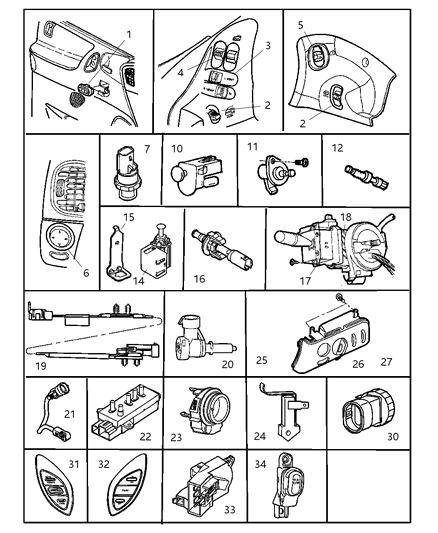 2000 Chrysler Voyager Nut, Brake Booster Master Cylinder M8X1.25 Diagram for 4797655