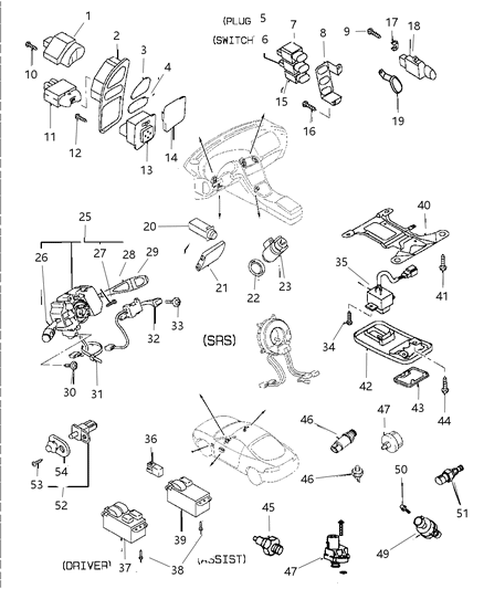 1998 Dodge Avenger Back-Up Switch Diagram for 4864775