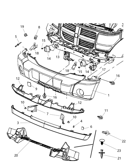 2007 Dodge Nitro Nameplate Push On 500 Diagram for 68003851AA