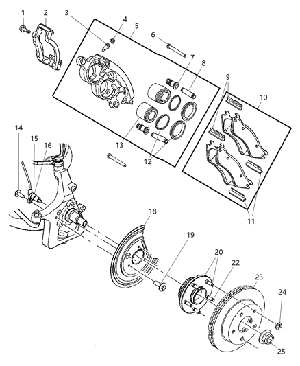 2001 Dodge Ram 1500 Regular Cab Front Brakes Diagram