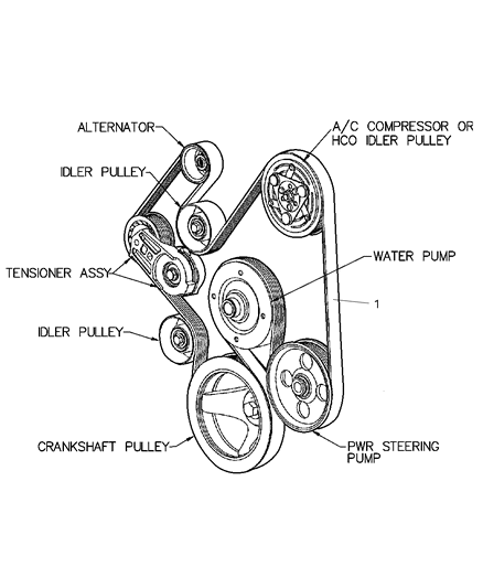 2007 Chrysler Aspen Drive Belts Diagram 2 - Thumbnail