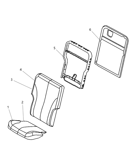 2004 Chrysler Pacifica Seat Cushion, Taupe, Rear Driver Side Diagram for 1BC351L2AA