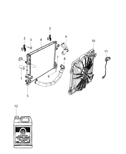 2017 Dodge Challenger Radiator & Related Parts Diagram 3 - Thumbnail