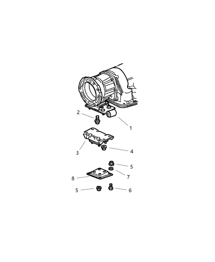 2000 Jeep Wrangler Engine Mounting, Rear Diagram 1 - Thumbnail