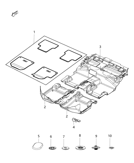 2021 Jeep Compass Carpet, Complete Diagram