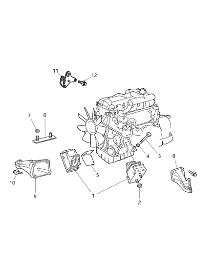 2005 Dodge Sprinter 3500 Mount Bracket, Passenger Side Diagram for 5103988AA