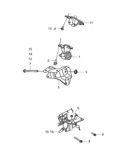 2005 Dodge Durango Engine Bracket, Driver Side Diagram for 52005006AD