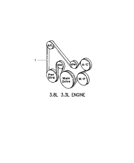 2005 Dodge Caravan Drive Belts Diagram 1 - Thumbnail