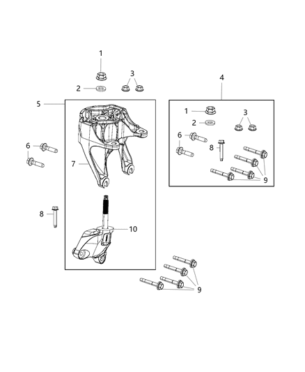 2021 Ram ProMaster 3500 Engine Mounting Left Side Diagram 2 - Thumbnail