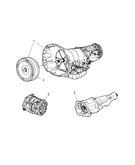 2007 Dodge Ram 3500 Pickup Transmission Assembly of Automatic Transmission Diagram 1 - Thumbnail
