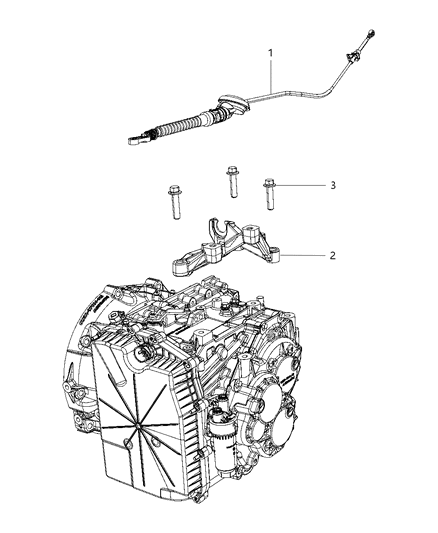 2009 Dodge Journey Gearshift Lever , Cable And Bracket Diagram 3 - Thumbnail