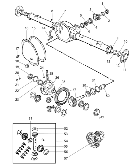 2002 Dodge Ram Wagon Case Differential Diagram for 52111420AA