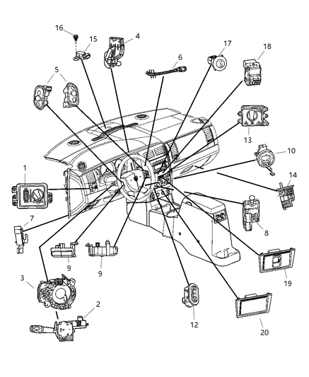 2005 Dodge Durango Switch Speed Control Diagram for 56049378AA