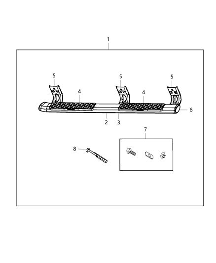 2017 Ram 5500 Step Kit, Tubular Side Diagram 3 - Thumbnail