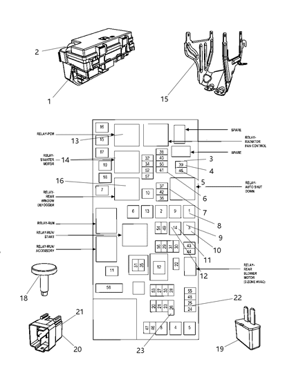 2010 Dodge Grand Caravan Module Totally Integrated Power Diagram for 4692305AD