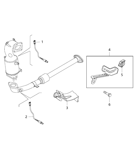 2016 Jeep Renegade Oxygen Sensor, Front Diagram for 68254609AA