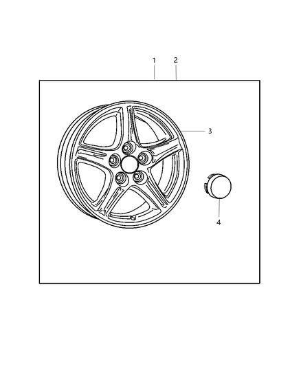 2011 Ram 1500 Wheel Kit Forged Aluminum Diagram for 82211020