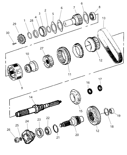 2003 Jeep Wrangler Gear Train of Transfer Case Model Diagram 2 - Thumbnail