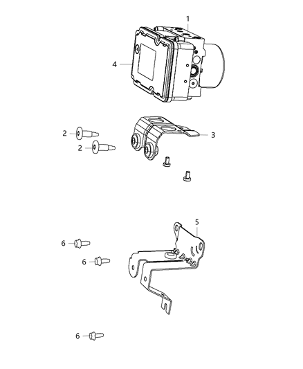 2018 Jeep Compass Module Anti-Lock Brake System Diagram for 68357598AC