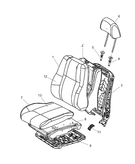 2006 Jeep Commander Front Seat, Cloth Diagram 2 - Thumbnail