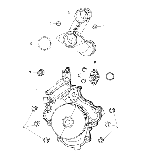 2020 Jeep Wrangler Water Pump & Related Parts Diagram 3 - Thumbnail