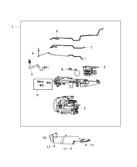 2017 Ram 1500 Compressor Assembly - Air Suspension Diagram