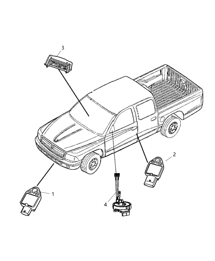 2011 Ram Dakota Passenger Discriminating Sensor Diagram for 4896176AF