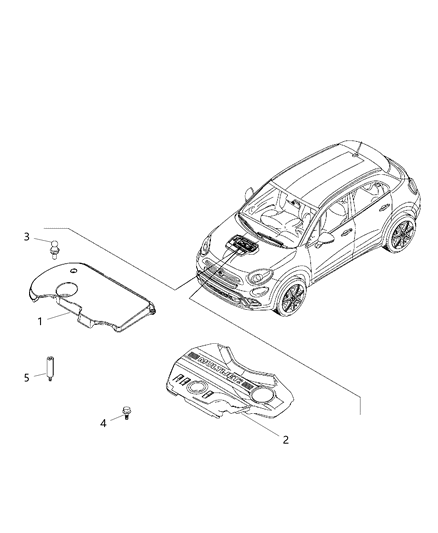 2019 Jeep Renegade Engine Cover Diagram for 68411184AB