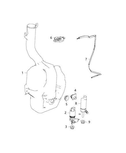 2016 Dodge Grand Caravan Reservoir, Windshield Washer Diagram 2 - Thumbnail