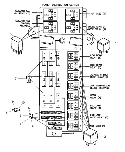 2002 Dodge Viper Maxi Fuse, Yellow Diagram for MAX20