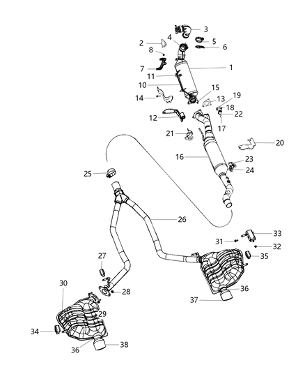 2017 Jeep Grand Cherokee Bracket Screw, Driver Side Diagram for 6104384AA