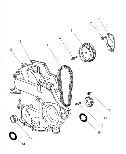 2000 Dodge Caravan Timing Belt / Chain & Cover Diagram 3 - Thumbnail