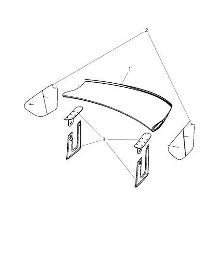 2009 Dodge Viper Spoiler, Rear Diagram for 68050021AB
