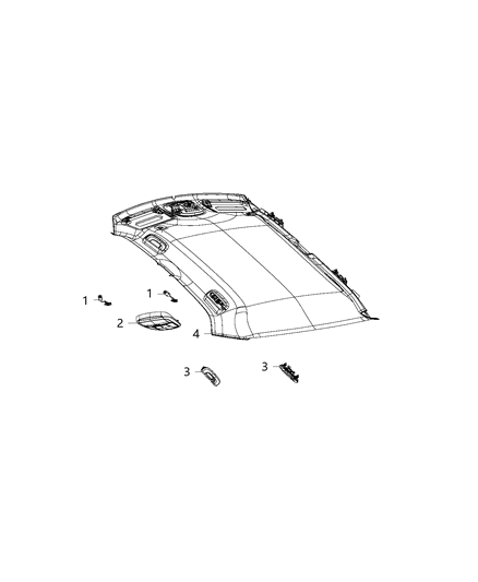 2017 Chrysler 300 Lamps, Over Head Console & Illuminated Handle Diagram