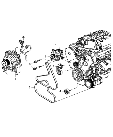 2008 Chrysler Pacifica Generator/Alternator & Related Parts Diagram 1 - Thumbnail