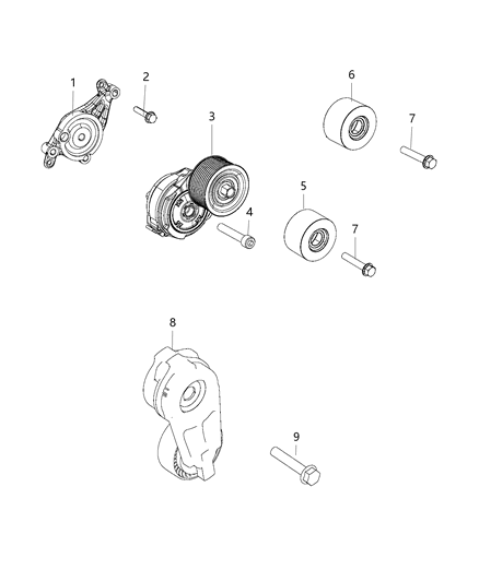 2017 Dodge Challenger Pulley & Related Parts Diagram 3 - Thumbnail