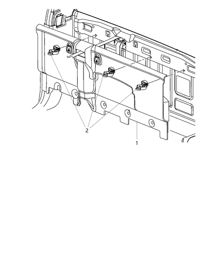 2015 Ram 3500 Cab Chassis Rear Cab Trim Panel Diagram