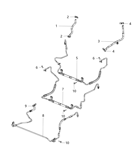 2021 Jeep Gladiator Hose Power Steering Pressure Pump To Gear Diagram for 68438729AB