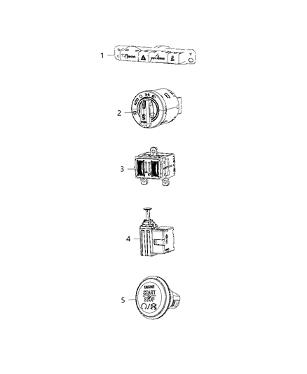 2016 Chrysler Town & Country Hazard Switch Diagram for 68110973AC