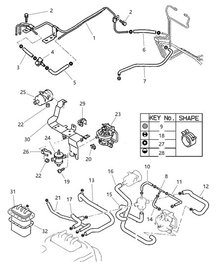 1998 Chrysler Sebring Coupe Vapor Lines Avenger & Sebring Diagram