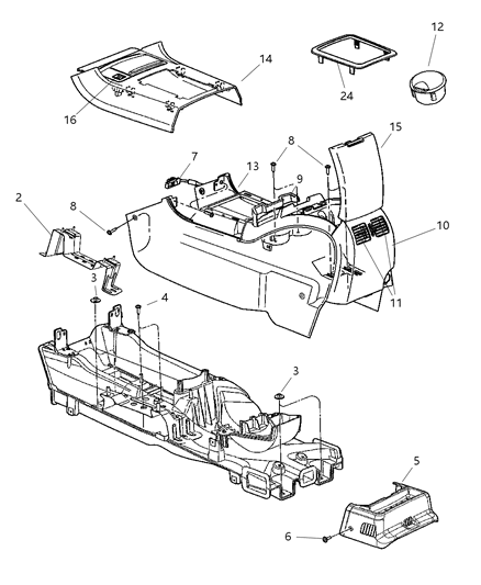 2005 Chrysler Pacifica Floor Console Diagram 1 - Thumbnail